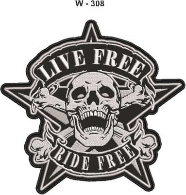 NASZYWKA MOTOCICLETA LIVE FREE RIDE FREE  