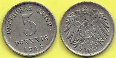 NIEMCY 5 Pfennig 1916 r. E