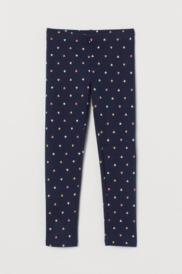 H&M Dżersejowe legginsy 140 Granatowy/Serca