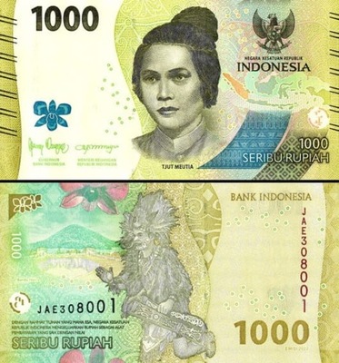 INDONEZJA - 1000 RUPII - 2022 - P W162 - UNC + GRATIS *NN