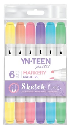 Markery do szkicowania 6 kolorów YN TEEN pastel