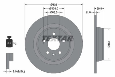 2X DISCO DE FRENADO FORD PARTE TRASERA MONDEO 07-/GALAXY/S-MAX/EVOQUE 92159303  