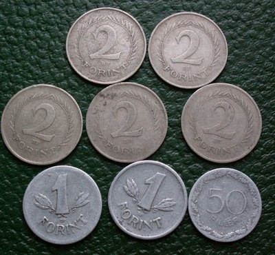 Węgry - zestaw 8 monet: 50 filler 1948 / 2 forint 1950 1964 / 1 forint 1949