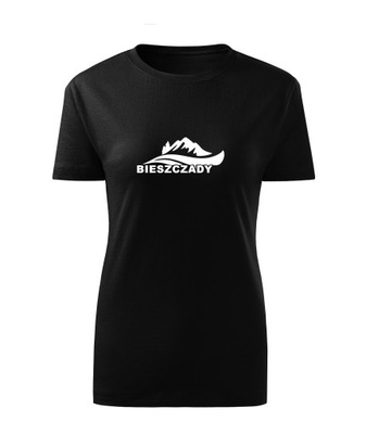 Koszulka T-shirt damska M401 BIESZCZADY GÓRY czarna rozm M