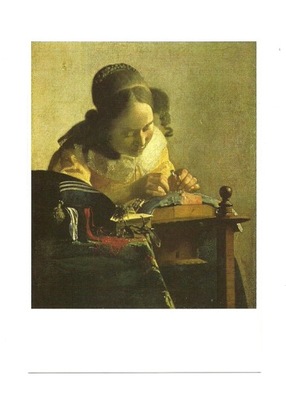 Pocztówka - Jan Vermeer, Koronczarka ...