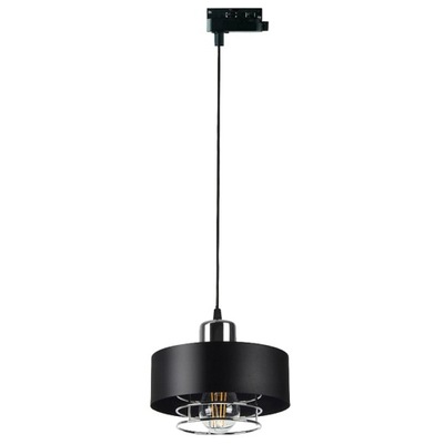 Lampa LOFT czarna fi200 1 x E27 na szynoprzewód 1f