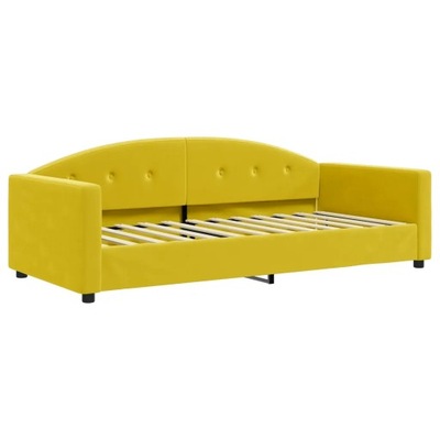 Sofa łóżko 2-w-1, aksamit, żółty, 222x100x75cm