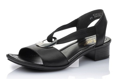 Rieker 62662-01 37 czarne eleganckie sandały