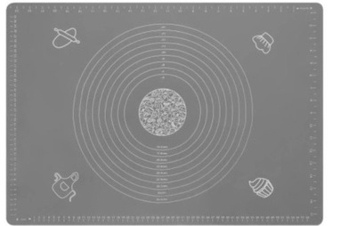 Silikonowa MATA do kuchni z miarami 65 x 45 SZARA