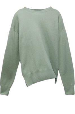 Sweter wełniany ZARA L 100 % wełna miętowy
