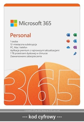 Microsoft Office 365 Personal 5 PC lub MAC