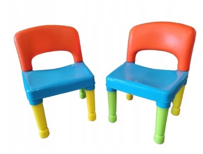 Krzesła kolorowe plastikowe do stołu dziecięcego 2sztuki