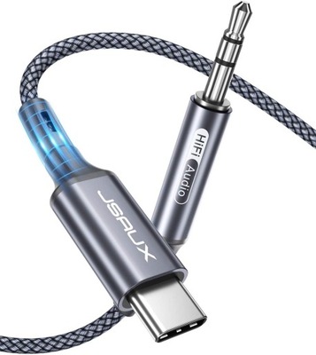 Kabel USB C na Aux 1 m, 3,5 mm, trwały kabel JSAUX