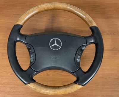 VOLANTE MADERA CUERO MERCEDES W220 W215 CL  