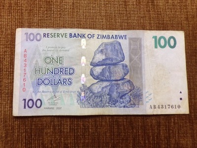 C039.ZIMBABWE 100 DOLARÓW