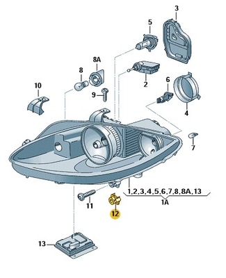 КОМПЛЕКТ РЕМОНТНЫЙ КОРПУСА ФАРЫ 5P0941121 SEAT OE