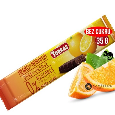 BATON BATONIK GORZKA CZEKOLADA + POMARAŃCZA bez cukru 35g TORRAS