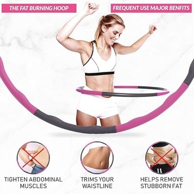 Sport24 Weighted Gym Hula Hoop Do Ćwiczeń Fitness 72-95cm Ujędrniające