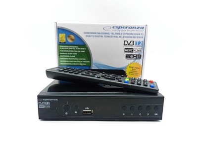 Tuner Dekoder do naziemnej telewizji cyfrowej DVB-T2 Esperanza EV106P