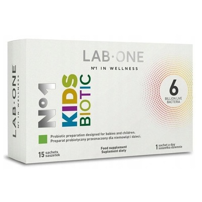 LAB ONE KIDSBIOTIC 15 saszetek PROBIOTYK NIEMOWLĄT DZIECI PROBIOTIC