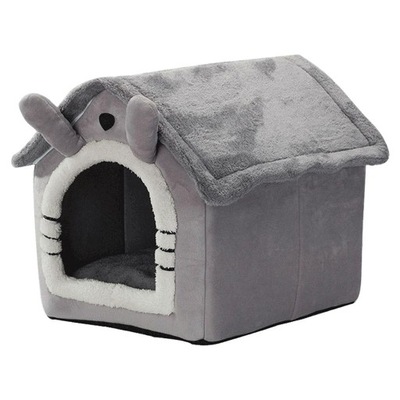 wk-Small Dog Bed Cat House Comfortable Kitten Cave Kennel Long Eared Gray L