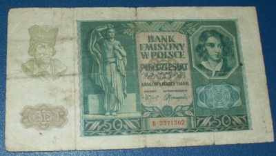 50 złotych 1940 seria B