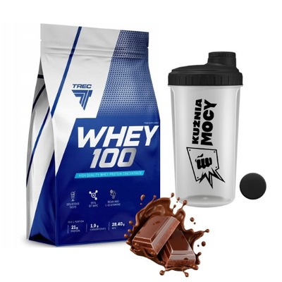 TREC WHEY 100 900G DOUBLE CHOCOLATE SHAKER NEW FORMULA