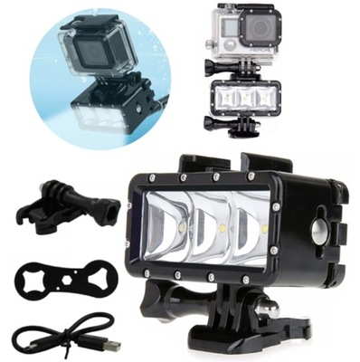 LAMPA LED GOPRO WODOSZCZELNA HERO 5 6 3 4 PODWODNA