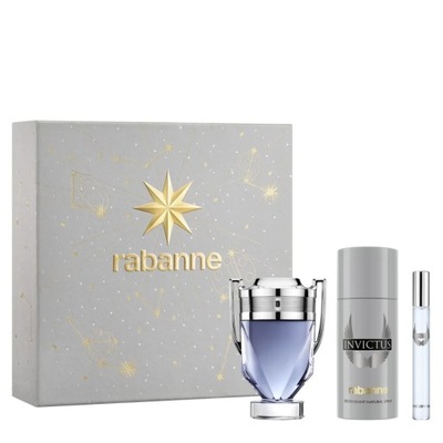 Zestaw Rabanne Invictus 100 ml EDT +10 ml EDT +150 ml dezodorant oryginalny