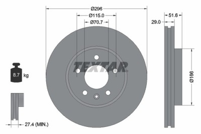 2 PIEZAS DISCO DE FRENADO OPEL PARTE DELANTERA ANTARA 06- 92165405  