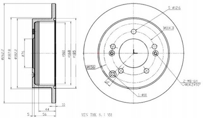 Maxgear гальмівні диски ham. 2szt kia t. magentis sportage фото №1