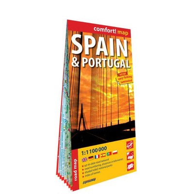 HISZPANIA I PORTUGALIA LAMINOWANA MAPA...