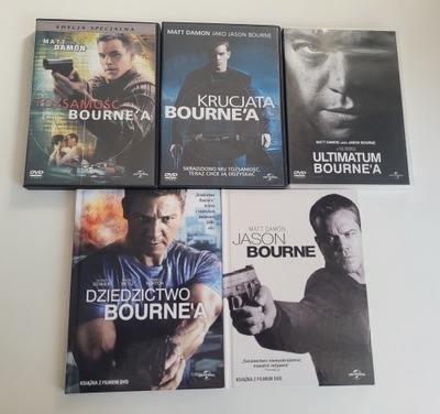 Filmy DVD Zestaw Bourne'a 1-5 Komplet