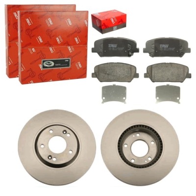 Trw тормозные диски+ тормозные колодки перед hyundai i30 veloster 2011- фото №1