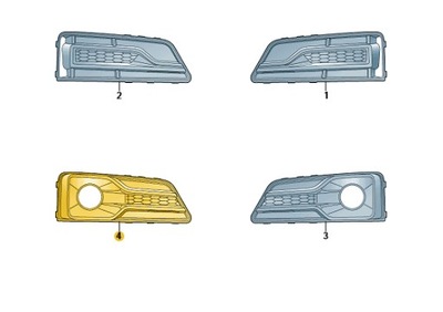 *GROTELĖS PRIEKINIO BUFERIO AUDI A4 B9 DEŠINIOJI ASO 