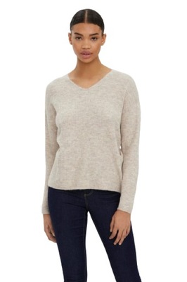 Vero Moda beżowy sweter basic dopasowany XS