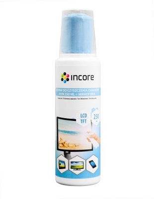 Płyn do ekranów INCORE 250 ml + ściereczka z mikrofibry