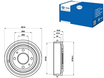 HELLA PAGID КОМПЛЕКТ БАРАБАНОВ ТОРМОЗНЫХ 51863510 9S