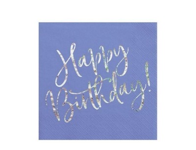 SERWETKI HAPPY BIRTHDAY GRANATOWE 33X33 CM 20 SZT