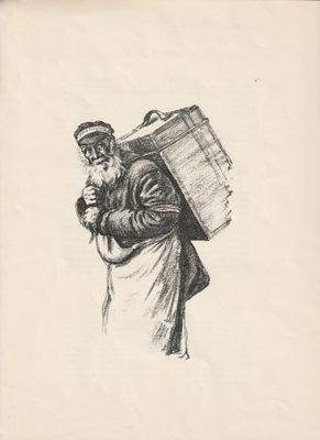 WILNO, JUDAICA. Żydowski tragarz. H. Struck. 1916