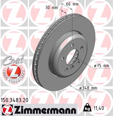 ZIMMERMANN 150.3483.20 DISKU STABDŽIŲ 