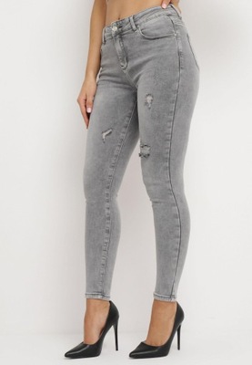 Born2Be Szare Jeansy damskie 40 Skinny