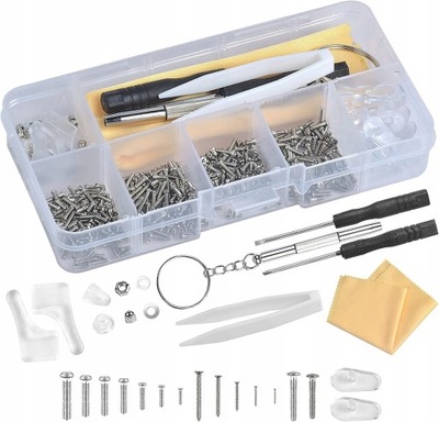 ZESTAW DO NAPRAWY OKULARÓW ŚRUBKI NOSKI SILIKONOWE