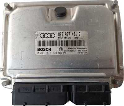 БЛОК УПРАВЛЕНИЯ ДВИГАТЕЛЯ КОМПЬЮТЕР AUDI A4 B6 2.5 TDI 8E0907401Q 0281011135