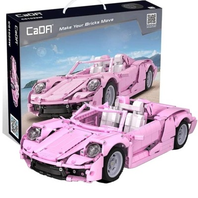 Klocki CADA.Duży samochód Kabriolet różowy 37 cm Auto Pojazd Cabrio Pink Ho