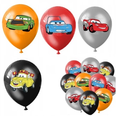 Balony Urodzinowe Cars Auta McQueen Zygzak 12 sztuk