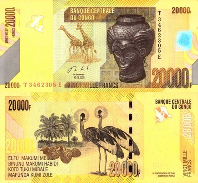 # KONGO - 20000 FRANKÓW - 2020 - P-NEW - UNC