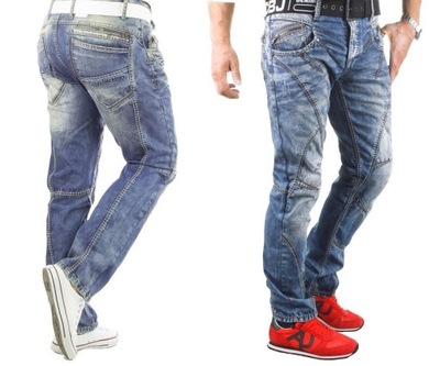 SPODNIE JEANS REGULAR FIT PRZETARCIA CIPO BAXX