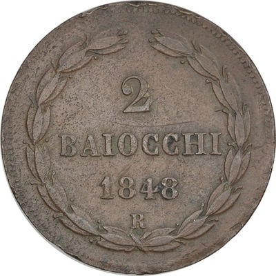 11.fu.PAPIESTWO, PIUS IX, 2 BAIOCCHI 1848/ III R