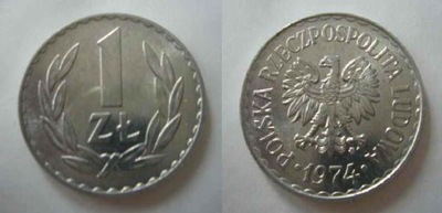 1 zł złoty 1974 mennicza menniczy